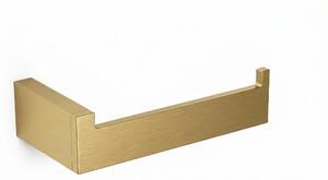 Portarotolo di carta igienica LAPIANA in Materiale Ottone e ZAMA 7x14xh3,5 cm fissaggio a muro con viti e stop, Finitura oro spazzolato opaco Made In italy