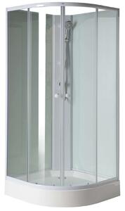 Aqualine Box doccia - Box doccia Aigo con piatto doccia, 900x900 mm, bianco/vetro trasparente YB93