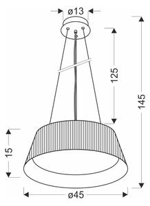 Apparecchio a sospensione a LED con paralume in metallo bianco naturale ø 45 cm Umbria - Candellux Lighting