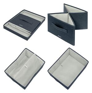 Set di 2 scatole in tessuto grigio scuro con coperchio 28,5x38x20 cm - Leitz