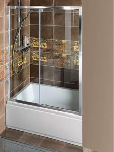Polysan Deep - Anta doccia, due pezzi 1100 mm, alluminio lucido/vetro trasparente MD1116