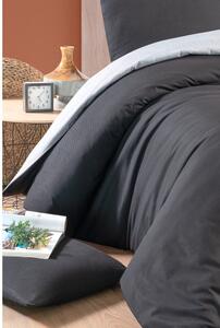 Biancheria da letto singola/estesa in cotone nero e grigio con lenzuolo 160x220 cm - Mila Home