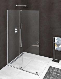 Polysan Modular Shower - Parete doccia scorrevole 1000 mm, con guide, alluminio lucido/vetro trasparente MS5-100