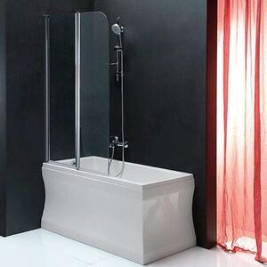 Gelco One - Schermo da bagno pieghevole 900 mm, alluminio/vetro trasparente GO1190