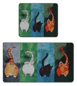 Set di tappetini per il bagno 2 pz 60x100 cm Gatto Carino – Foutastic