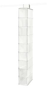 Compactor Organizzazione dell'armadio - Organizer pensile 15x30x128 cm, 9 scomparti, bianco RAN1259