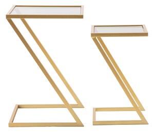 Set di 2 tavoli contenitori con piano in vetro 40x40 cm Zet - Mauro Ferretti