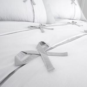 Biancheria da letto bianca e grigia , 135 x 200 cm Milo Bow - Catherine Lansfield