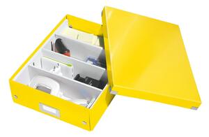 Scatola di cartone giallo con coperchio 28x37x10 cm Click&Store - Leitz