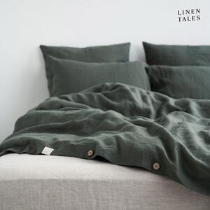 Lenzuolo singolo in lino verde scuro 165x220 cm Forest Green - Linen Tales