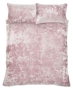 Biancheria da letto matrimoniale estesa in velluto rosa 230x220 cm Crushed - Catherine Lansfield