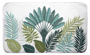 Tappetino per il bagno bianco/verde 45x75 cm Panazio – douceur d'intérieur
