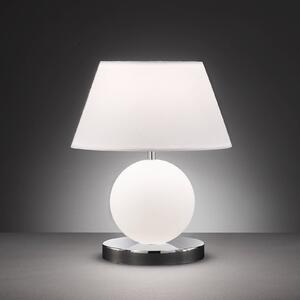 Lampada LED tavolo Luton, 2 luci sfera e paralume