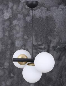Lampada a sospensione bianca e nera con paralume in vetro ø 15 cm Cascade - Squid Lighting