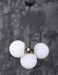 Lampada a sospensione bianca e nera con paralume in vetro ø 15 cm Cascade - Squid Lighting