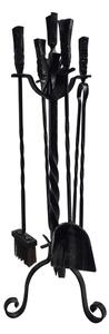 Gruppo per camino in Ferro battuto TORCIGLIONE 28x h 75 cm - Peso 6.50 kg lavorazione artigianale in stile classico made In Italy 100x100