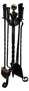 Gruppo per camino in Ferro battuto TORCIGLIONE 28x h 80 cm - Peso 6.50 kg lavorazione artigianale in stile classico made In Italy 100x100