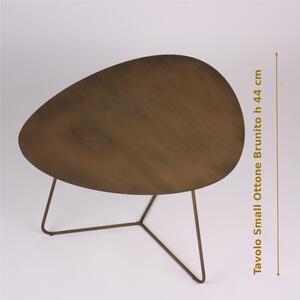 Tavolino da salotto forma ovoidale SMALL design moderno dimensioni 54x48x 44 h cm - peso 6,8 kg Stile moderno colore Ottone Brunito
