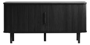 Cassettiera bassa nera in rovere con ante scorrevoli 76x160 cm Cavo - Unique Furniture