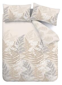 Biancheria da letto beige e crema per letto matrimoniale 200x200 cm Floral Foliage - Catherine Lansfield