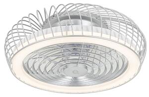Ventilatore da soffitto intelligente argento con LED con telecomando - Crowe