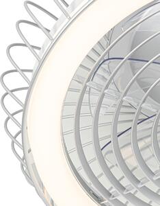 Ventilatore da soffitto intelligente argento con LED e telecomando - Crowe