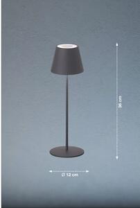 Lampada da tavolo dimmerabile a LED grigia con sensore di movimento e paralume in metallo (altezza 38 cm) Consenza - Fischer & Honsel