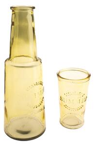 Caraffa in vetro giallo con bicchiere, 800 ml - Dakls