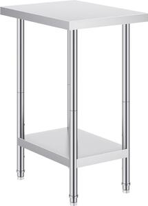Tavolo da lavoro e da preparazione in acciaio inox per la preparazione dei cibi - 61x46 cm - Postazione di lavoro in cucina - Igienico e resistente