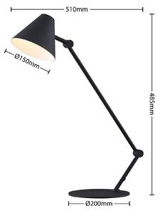 Lucande lampada da tavolo Phina, nero, regolabile