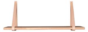 Mensola in legno con manici in pelle , 80 x 20 cm Forno - House Nordic