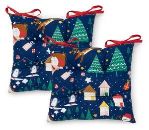 Set di 2 cuscini da seduta con motivo natalizio 40x40 cm Santa's Christmas Wonderland - Catherine Lansfield