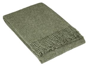 Plaid di lana verde scuro premium, 140 x 200 cm - LANZARETTI
