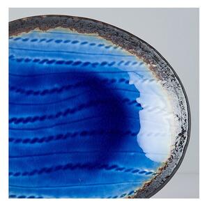 Piatto ovale in ceramica blu, 24 x 20 cm Cobalt - MIJ