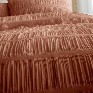Biancheria da letto singola arancione 135x200 cm Seersucker - Catherine Lansfield