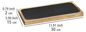 Piatto da portata in legno nero-naturale 30x15 cm - Wenko