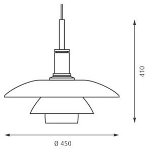 Louis Poulsen - PH 4½-4 Vetro Lampada a SospensioneParalume Centrale