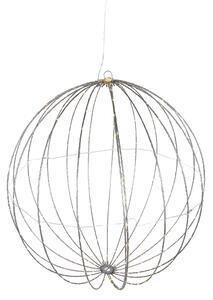 Lampada a sospensione natalizia a forma di palla bianca 60 cm con LED e timer IP44 - Nobi