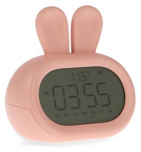 Lampada Led touch Coniglio rosa con sveglia per bambini a batteria ricaricabile USB Bianco caldo M LEDME