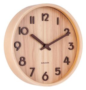 Orologio da parete marrone chiaro in legno di tiglio Piccolo, ø 22 cm Pure - Karlsson