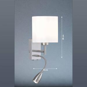 FISCHER & HONSEL Applique Dreamer LED lettura nichel/chintz bianco