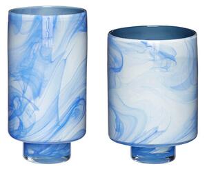 Hübsch - Candy Vases 2 pcs. Blue/White