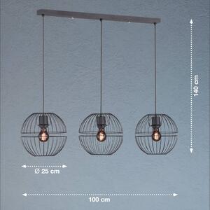 FISCHER & HONSEL Lampada sospensione Drops paralumi metallo, 3 luci