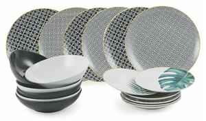 Set di piatti da 18 pezzi in porcellana e gres Urban Jungle - VDE Tivoli 1996