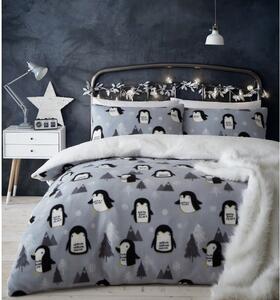 Biancheria da letto in pile grigio 200x200 cm Cosy Penguin - Catherine Lansfield