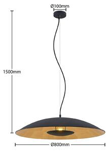 Lindby Narisara sospensione nero-oro 1 luce 80 cm