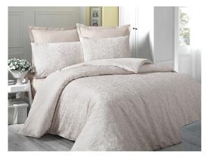 Biancheria da letto in cotone sateen con lenzuolo per letto matrimoniale , 200 x 220 cm Cream - Mijolnir