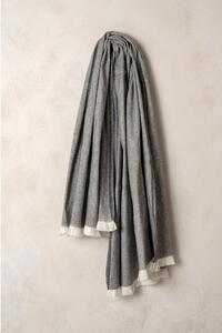 Plaid grigio scuro con contenuto di cotone , 140 x 180 cm Linen - Euromant