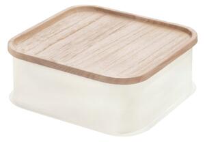 Scatola bianca con coperchio in legno di paulownia , 21,3 x 21,3 cm Eco - iDesign