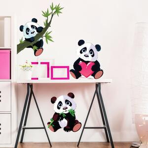 Set di 3 adesivi murali Panda - Ambiance
